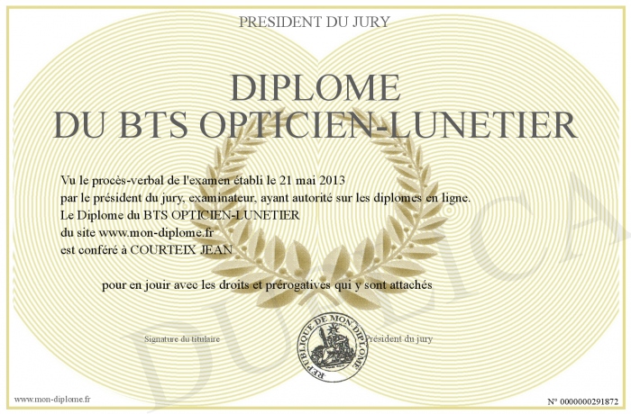 diplome opticien